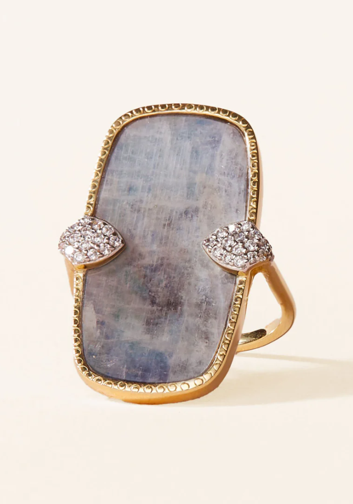 Bague Sangha Onyx Et Pierre de Lune - Be Maad