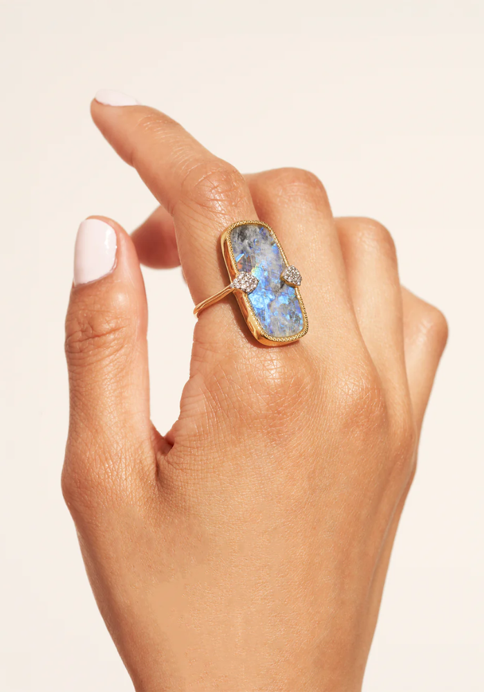 Bague Sangha Onyx Et Pierre de Lune - Be Maad