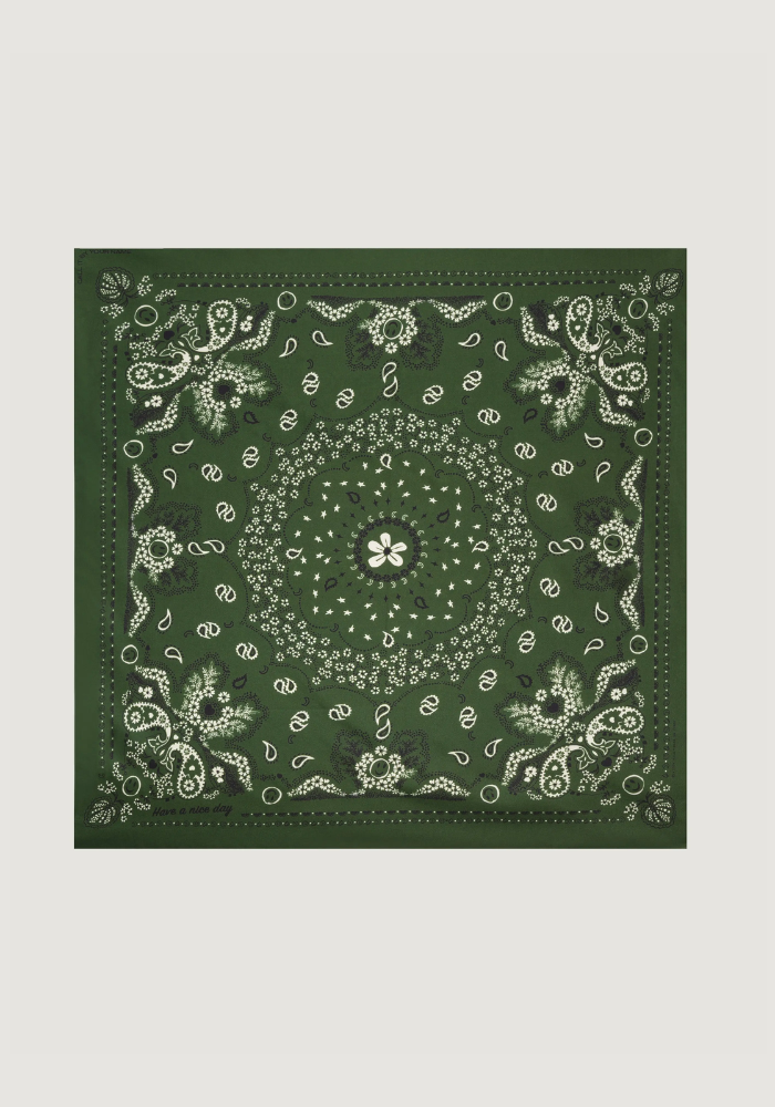 Bandana En Soie Vert Bouteille Petit Modèle - Call It By Your Name