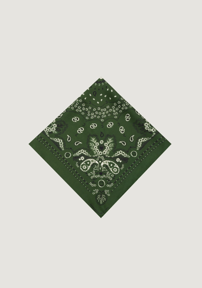 Bandana En Soie Vert Bouteille Petit Modèle - Call It By Your Name