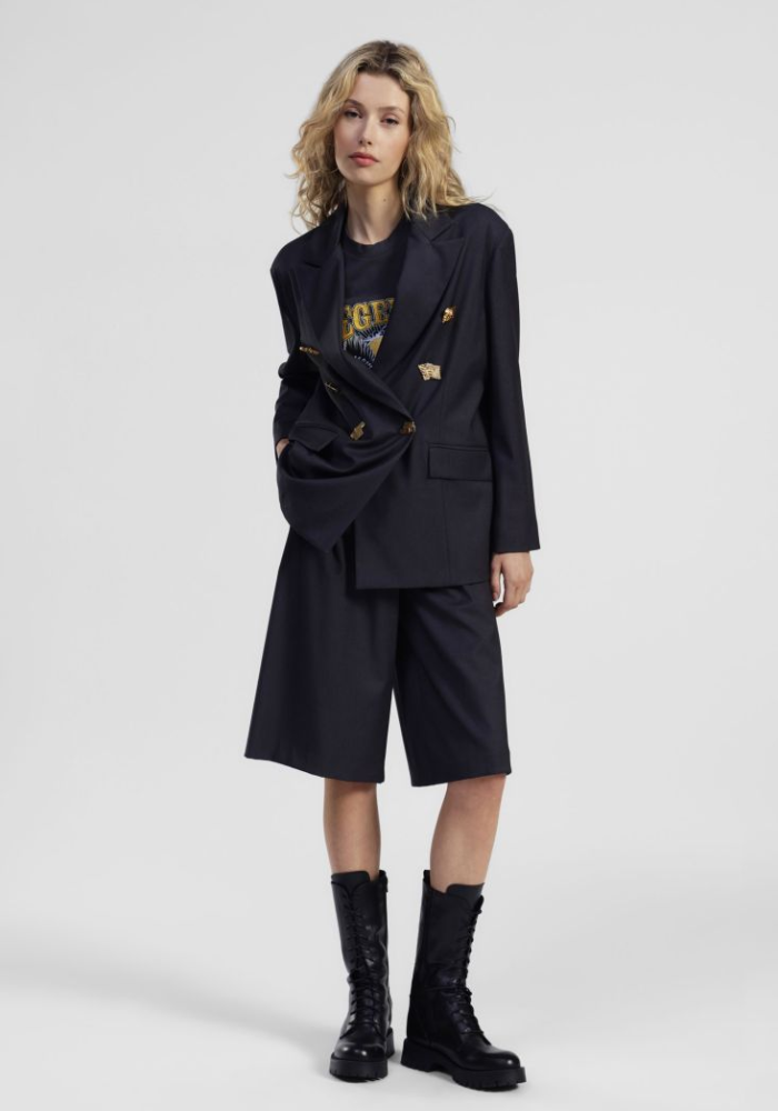 Bermuda Taille Haute À Pinces Anthracite - Dixie