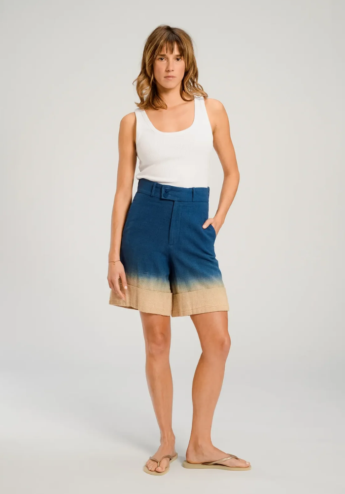 Bermuda Oga Tie And Dye Indigo - V De Vinster