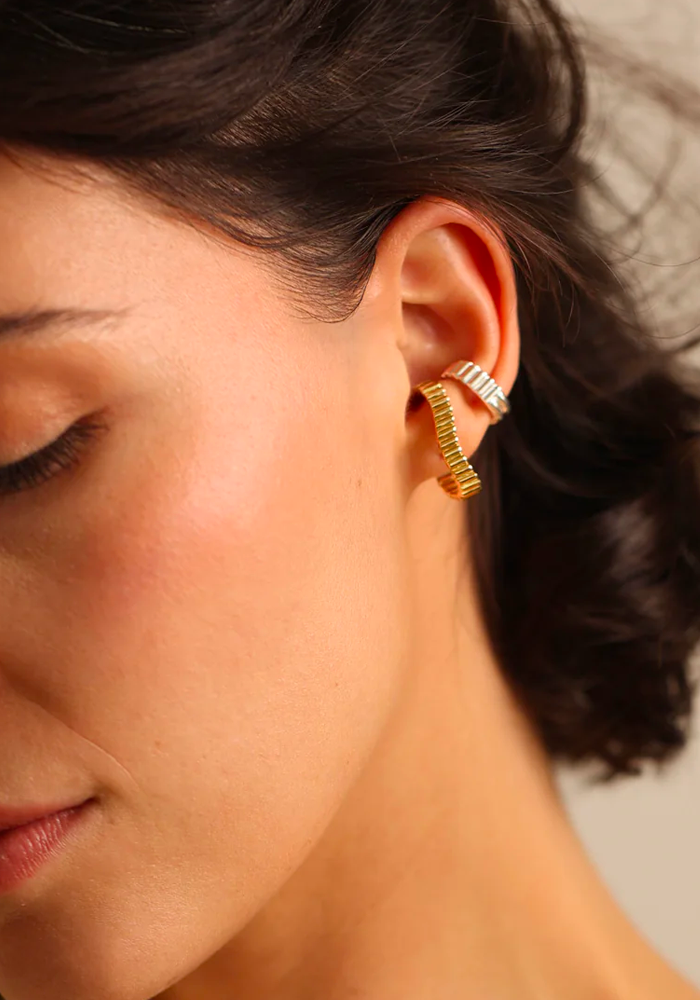 Bijou D'Oreille Memphis Horizontal Plaqué Or - Mayrena