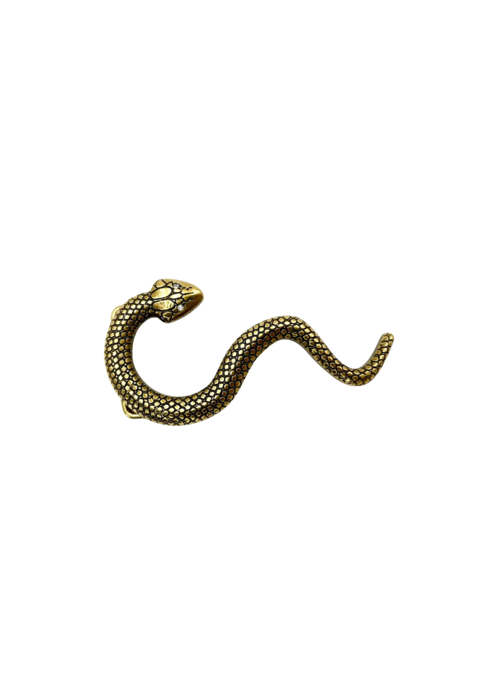Boucle De Ceinture Serpent Strass Doré - Yolete