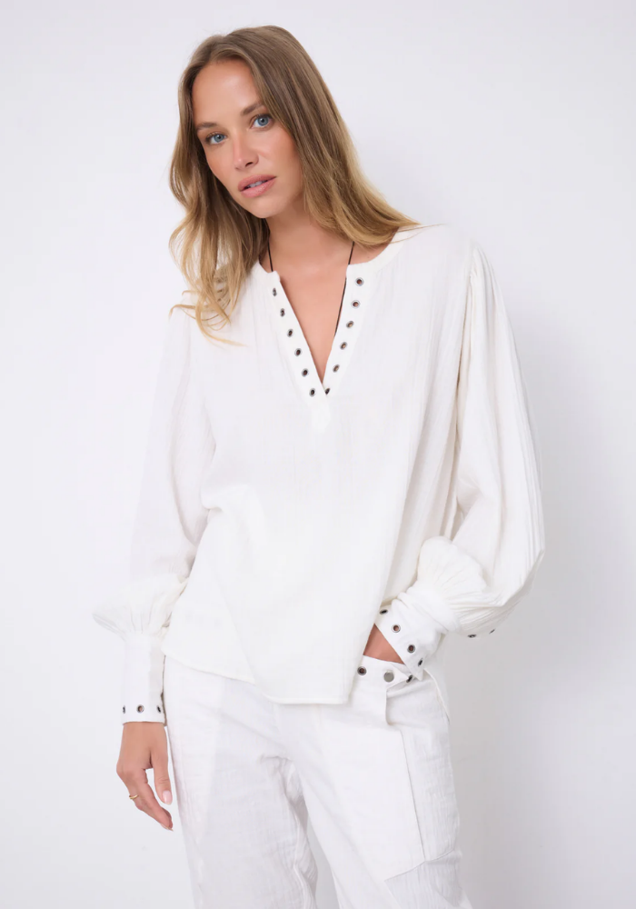 Blouse En Coton Cali Blanc - Notshy
