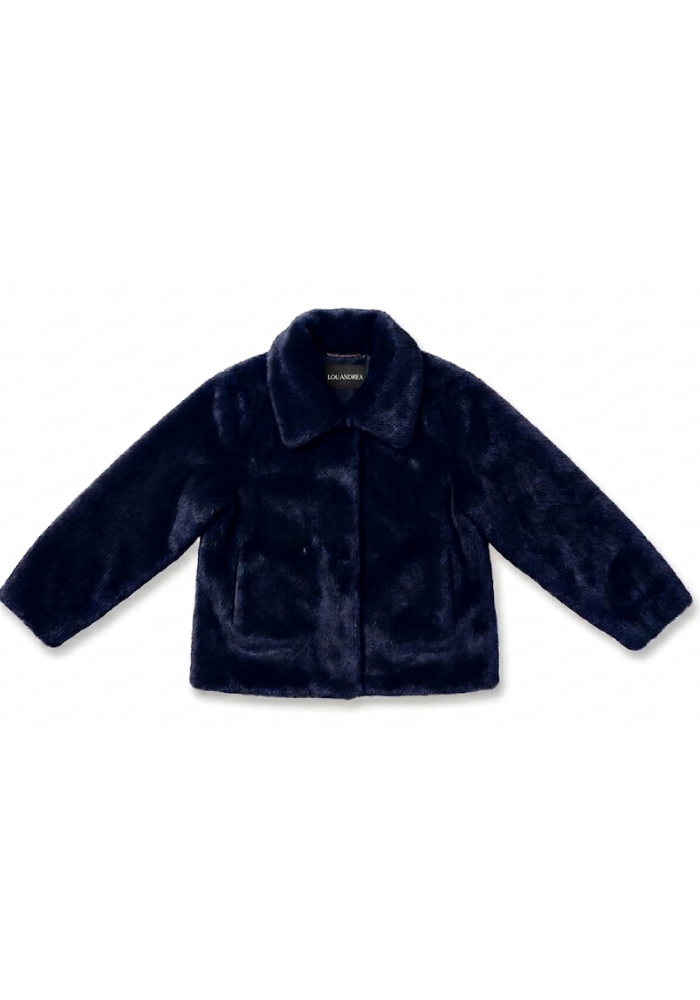 Veste En Fausse Fourrure Bleu - Lou Andrea