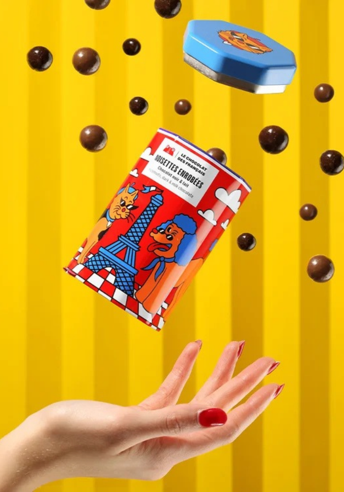 Boîte De Noisettes Enrobées Chocolat Noir & Lait la chocolat des français