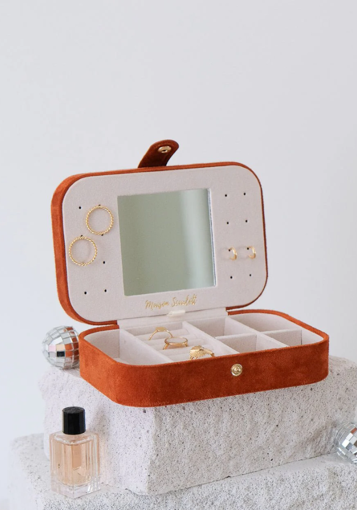 Boîte À Bijoux Brigitte En Velours Camel - Sélectionné par Blush