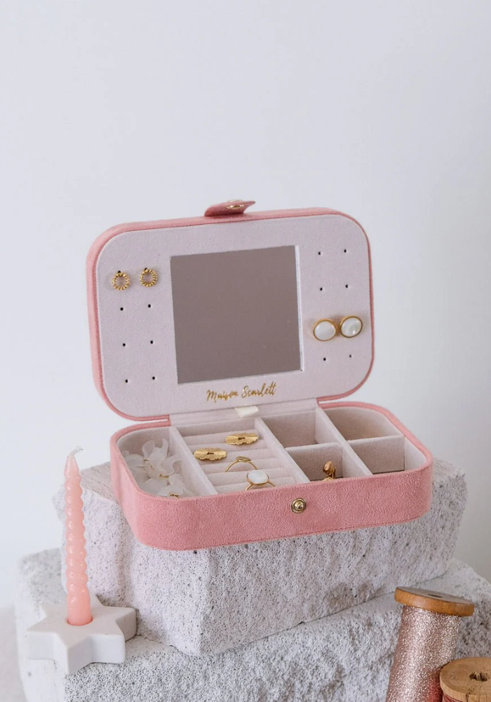 Boîte À Bijoux Brigitte En Velours Rose - Sélectionné par Blush