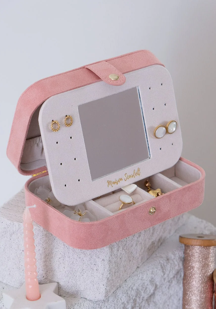 Boîte À Bijoux Brigitte En Velours Rose - Sélectionné par Blush