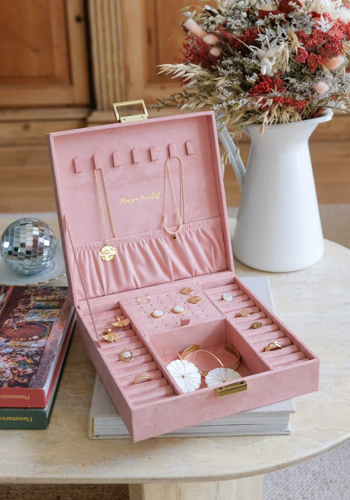 Boîte À Bijoux Anne En Velours Rose - Sélectionné par Blush