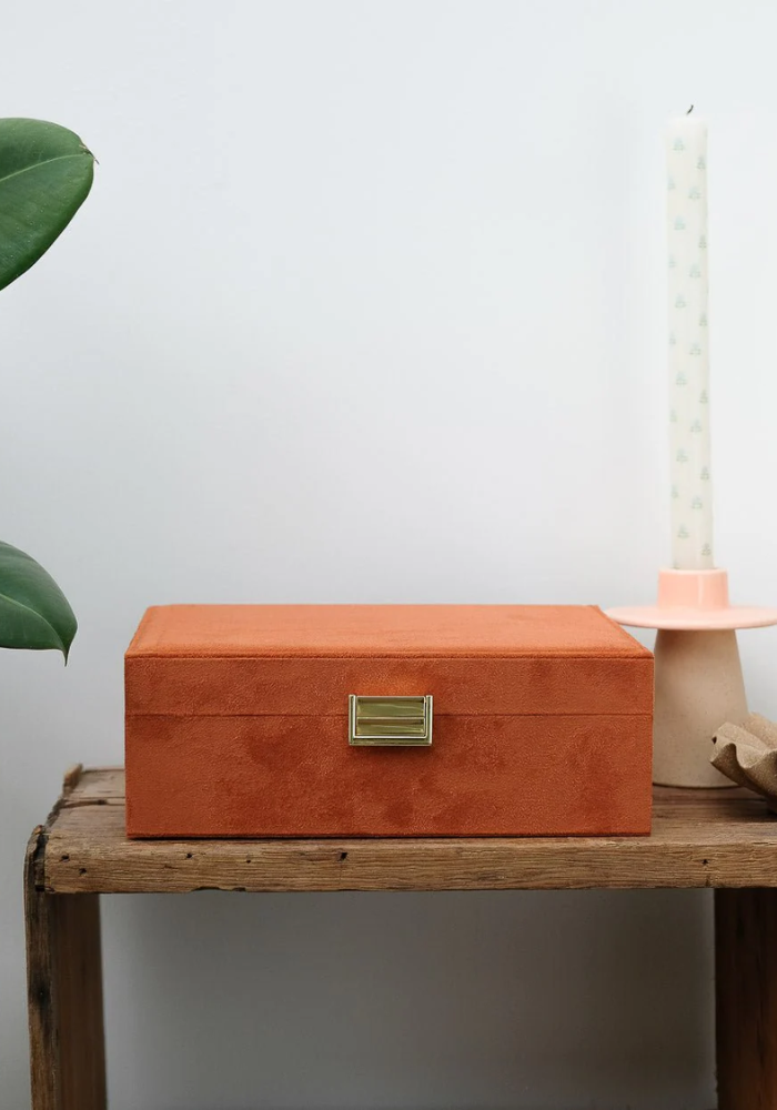 Boîte À Bijoux Louise En Velours Camel - Sélectionné par Blush