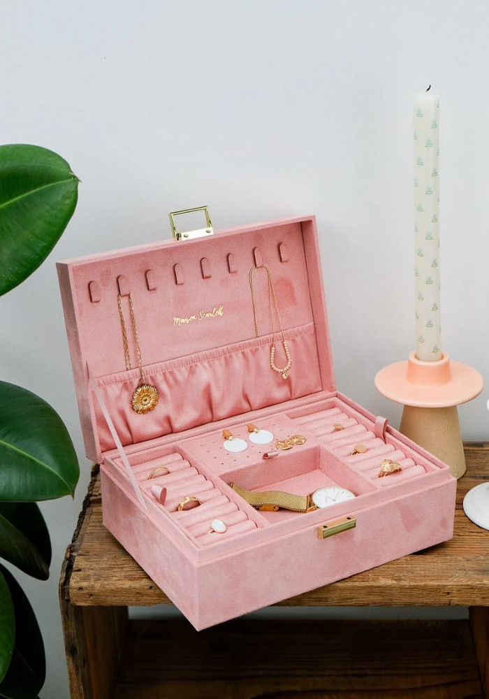Boite À Bijoux Louise En Velours Rose - Sélectionné par Blush