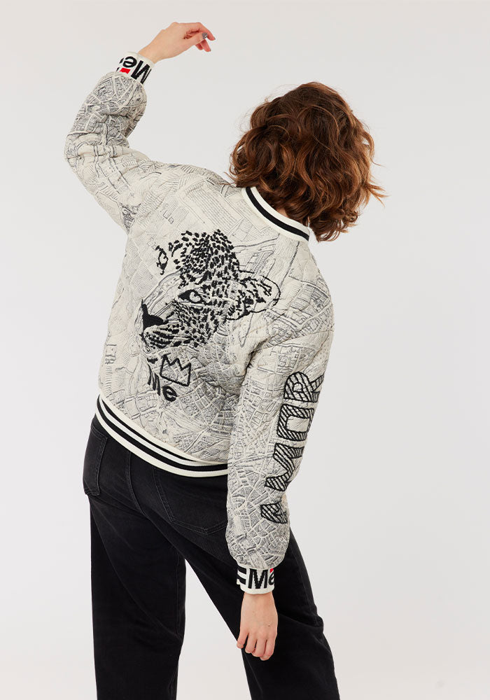 Goldie Bomber Jacket With Tiger Pattern
