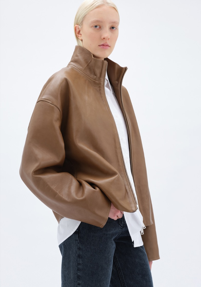 Veste Bonded Leather Sépia - Remain