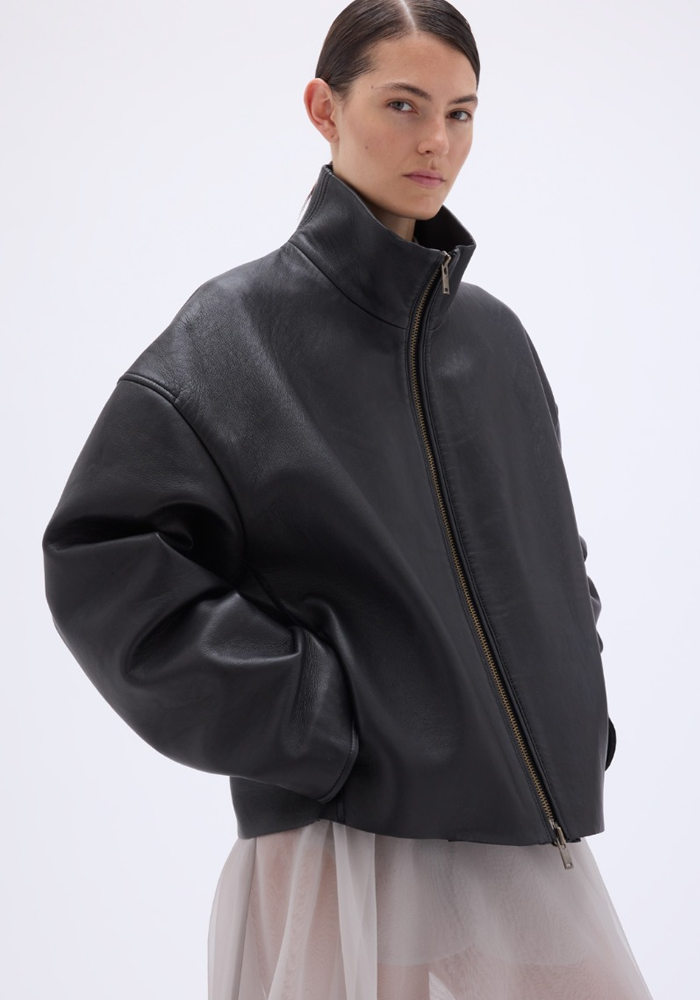Veste Bonded Leather Noire - Remain