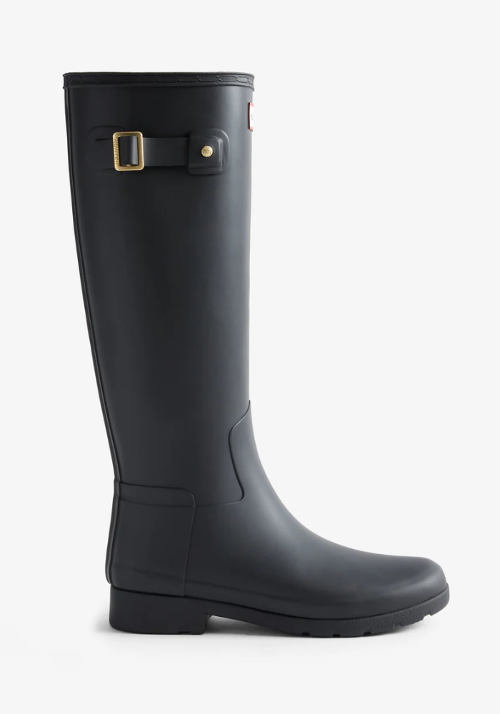 Bottes Black Refined Gold Trim Tall Wellington