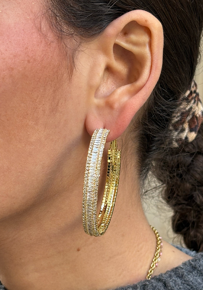 Boucles D'Oreilles Jennifer Plaqué Or - Maison Baika