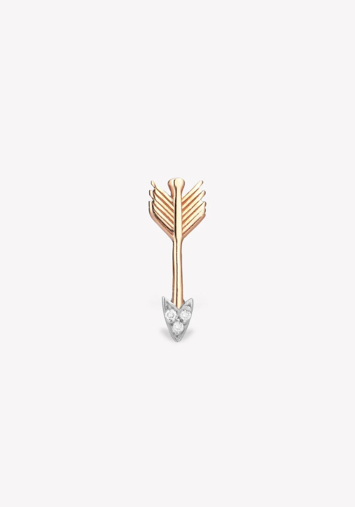 Boucle D'Oreille Midi Arrow 3 Diamants Blancs - Kismet By Milka