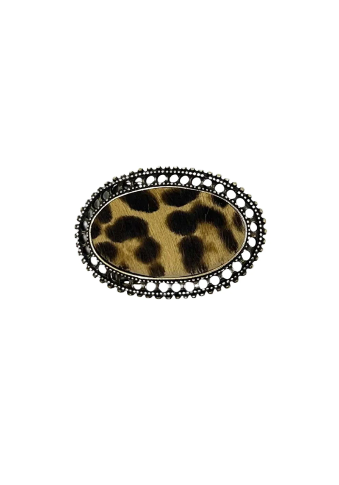 Boucle De Ceinture Ovale Leopard - Yolete