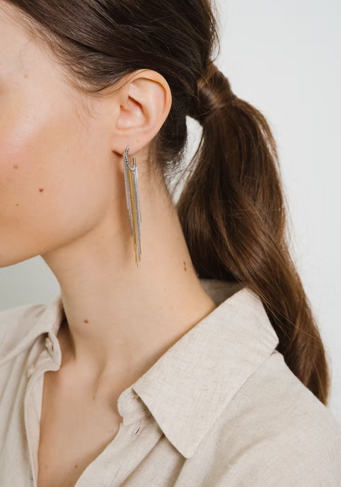 Boucles D'Oreilles Milo Gold & Palladium - Semi Lunaire