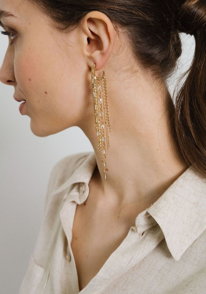 Boucles D'Oreilles Micky Gold - Semi Lunaire