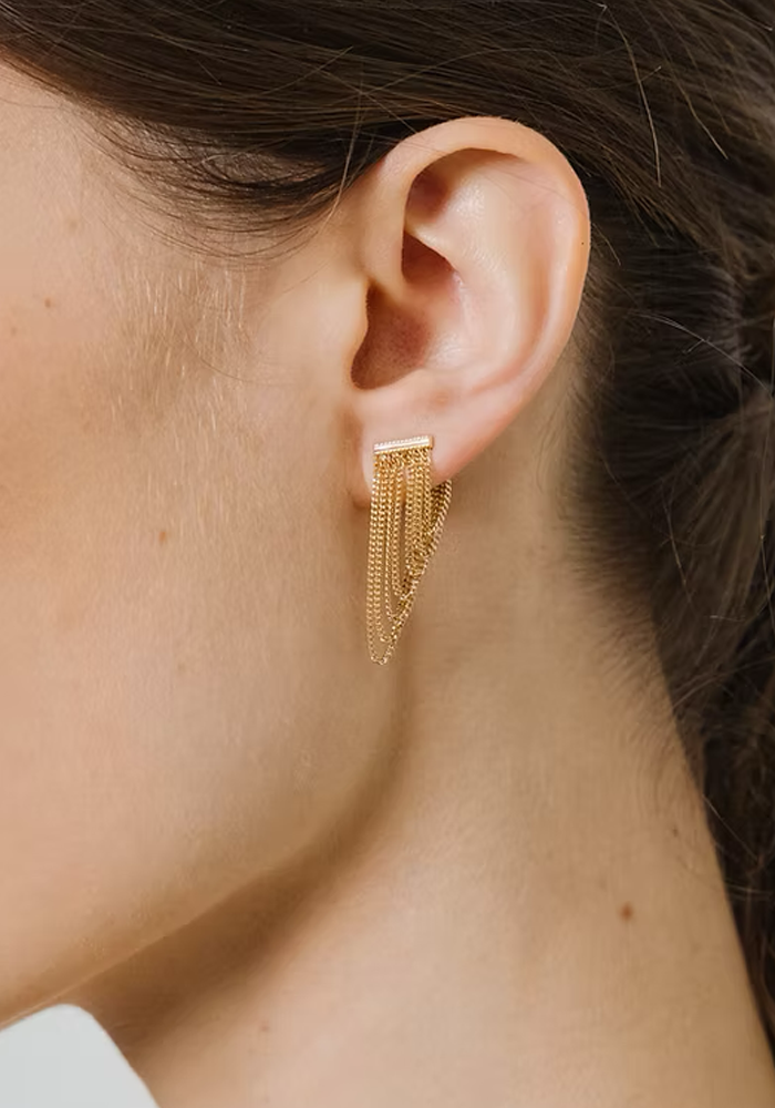 Boucles D'Oreilles Sandra Gold - Semi Lunaire