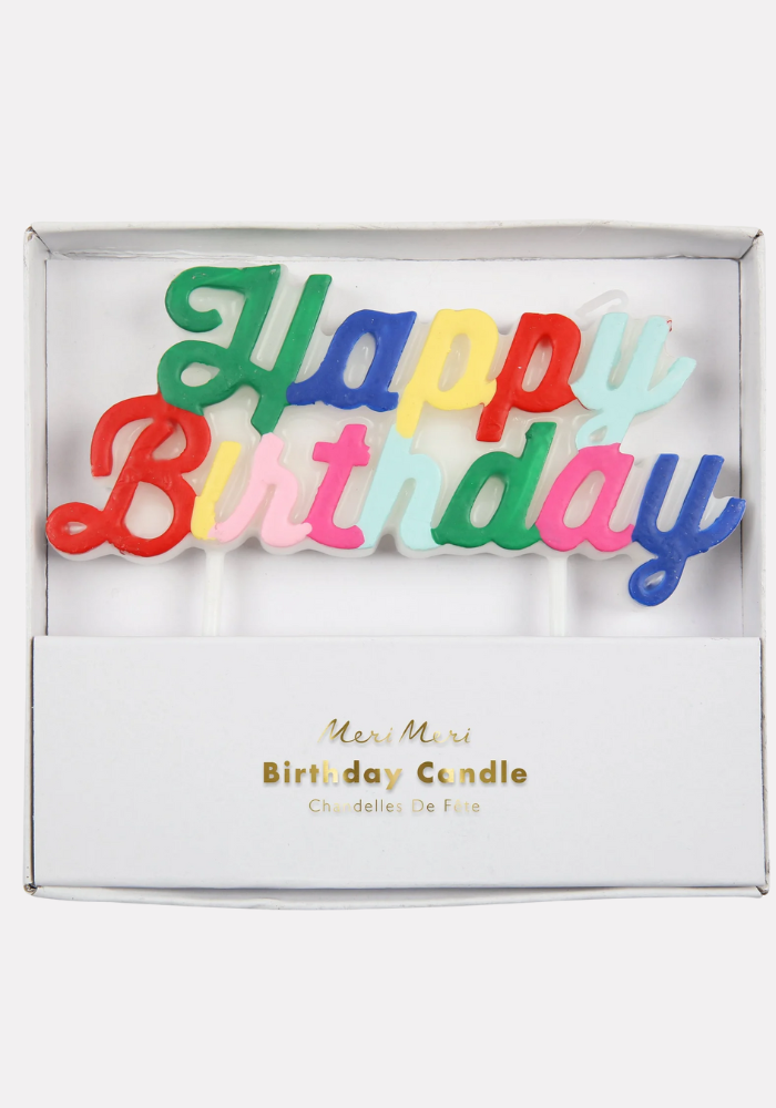 Bougie Joyeux Anniversaire Multicolores - Meri Meri