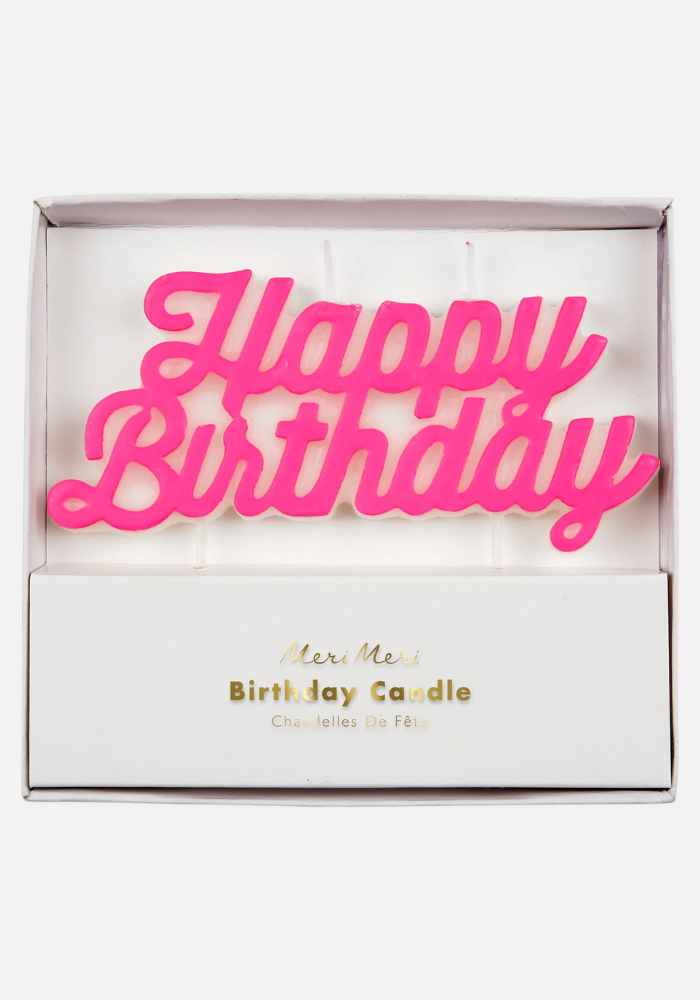 Bougie Joyeux Anniversaire Rose - Meri Meri