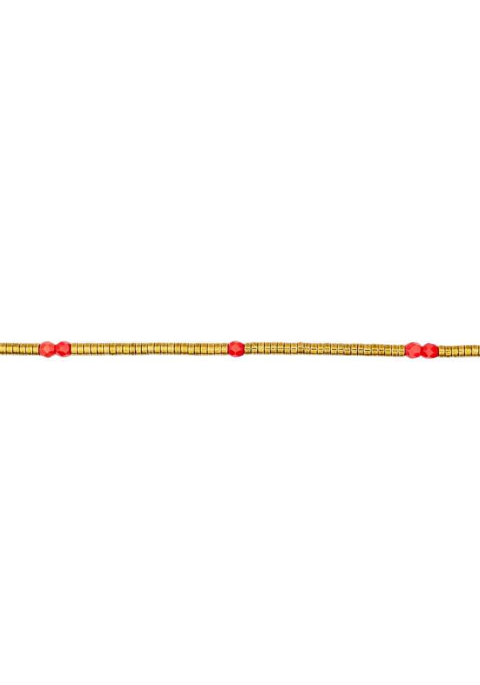 Bracelet 3 Tours Ou Collier Colette Rouge - Têtes Blondes