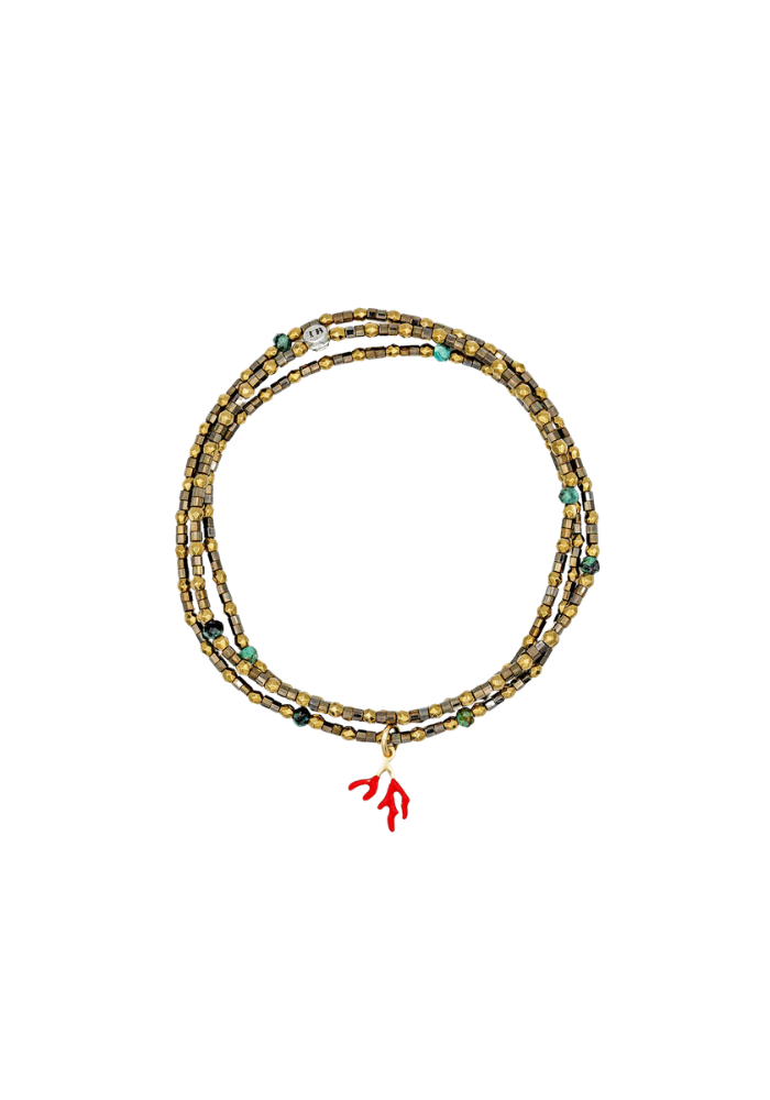 Bracelet 3 Tours Ou Collier Corail - Têtes Blondes