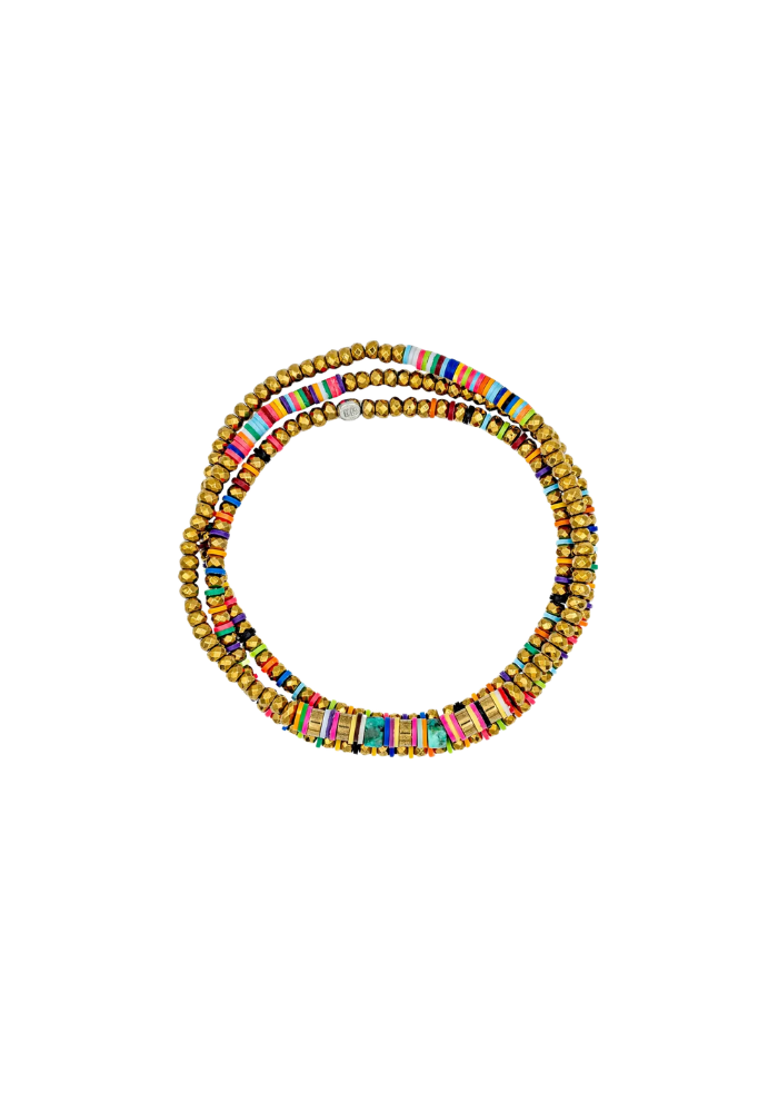Bracelet 3 Tours Ou Collier Happy Multicolores - Têtes Blondes