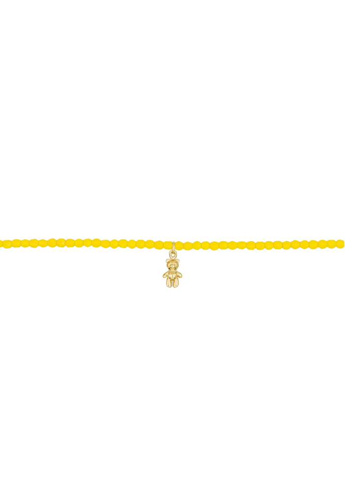 Bracelet 3 Tours Ou Collier Jaunes Néon Doudou - Têtes Blondes
