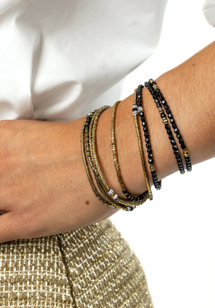 Bracelet 3 Tours ou Collier Blondie Midnight - Têtes Blondes