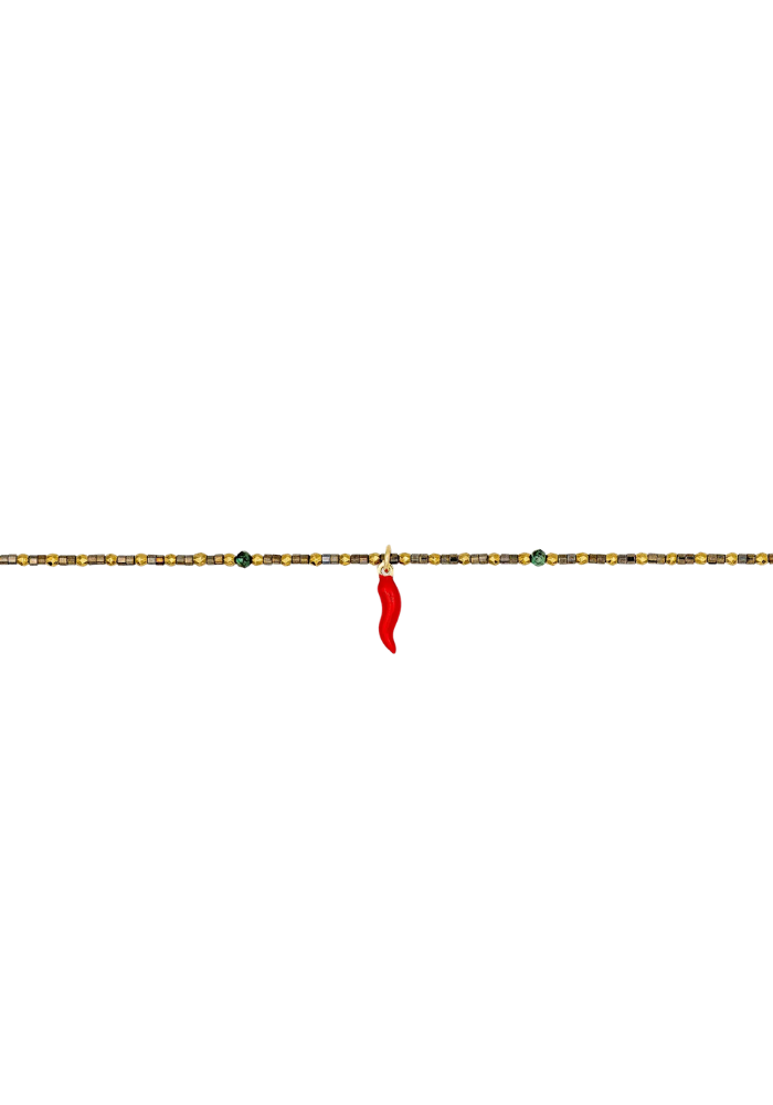 Bracelet 5 Tours Ou Sautoir Piment - Têtes Blondes