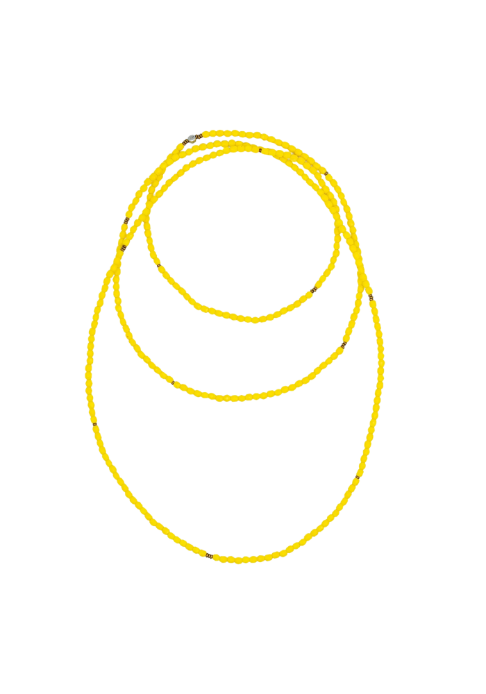 Bracelet 6 Tours Ou Sautoir Anne Jaune Néon - Têtes Blondes