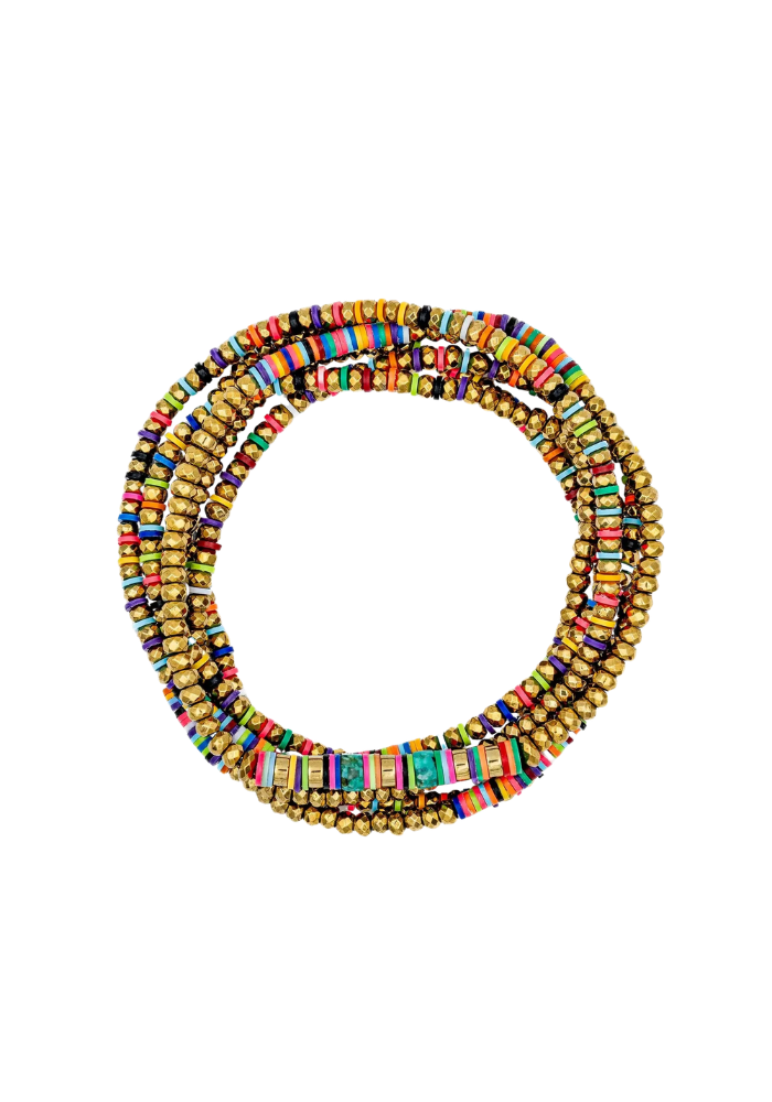 Bracelet 6 Tours Ou Sautoir Happy - Têtes Blondes