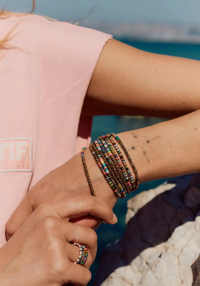 Bracelet 6 Tours Ou Sautoir Happy - Têtes Blondes