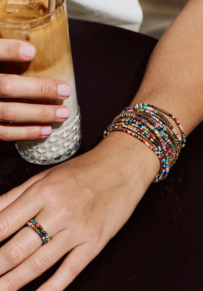 Bracelet 6 Tours Ou Sautoir Happy Slim Multicolore - Têtes Blondes