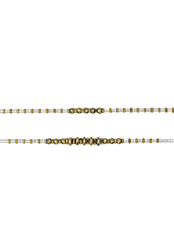 Bracelet 6 Tours Ou Sautoir Tess Silver - Têtes Blondes