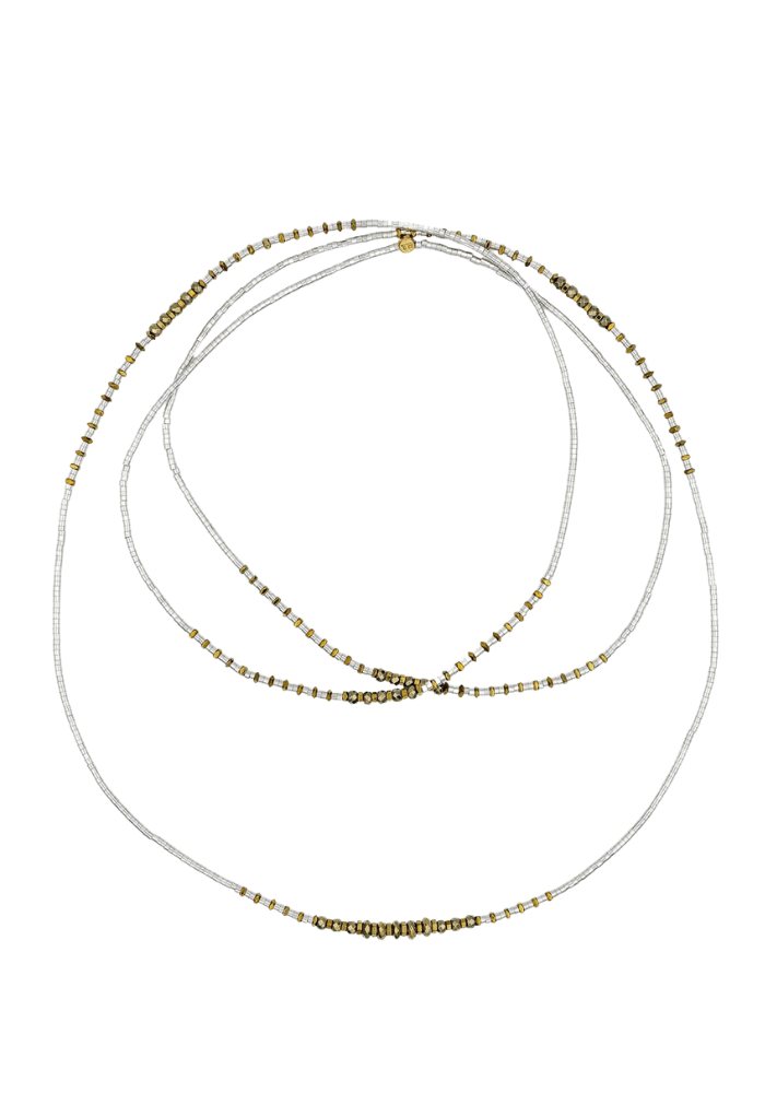 Bracelet 6 Tours Ou Sautoir Tess Silver - Têtes Blondes