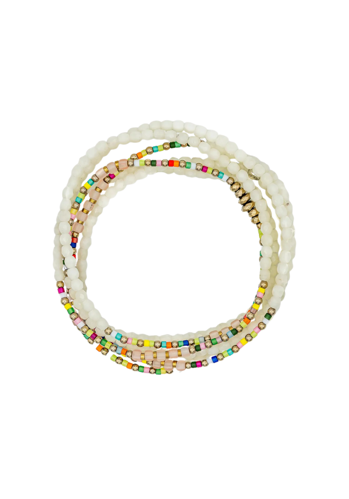 Bracelet 6 Tours Ou Sautoir Jumeirah Vanille - Têtes Blondes