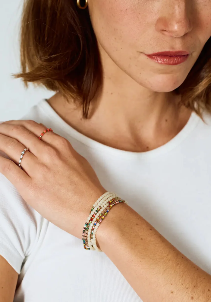 Bracelet 6 Tours Ou Sautoir Jumeirah Vanille - Têtes Blondes