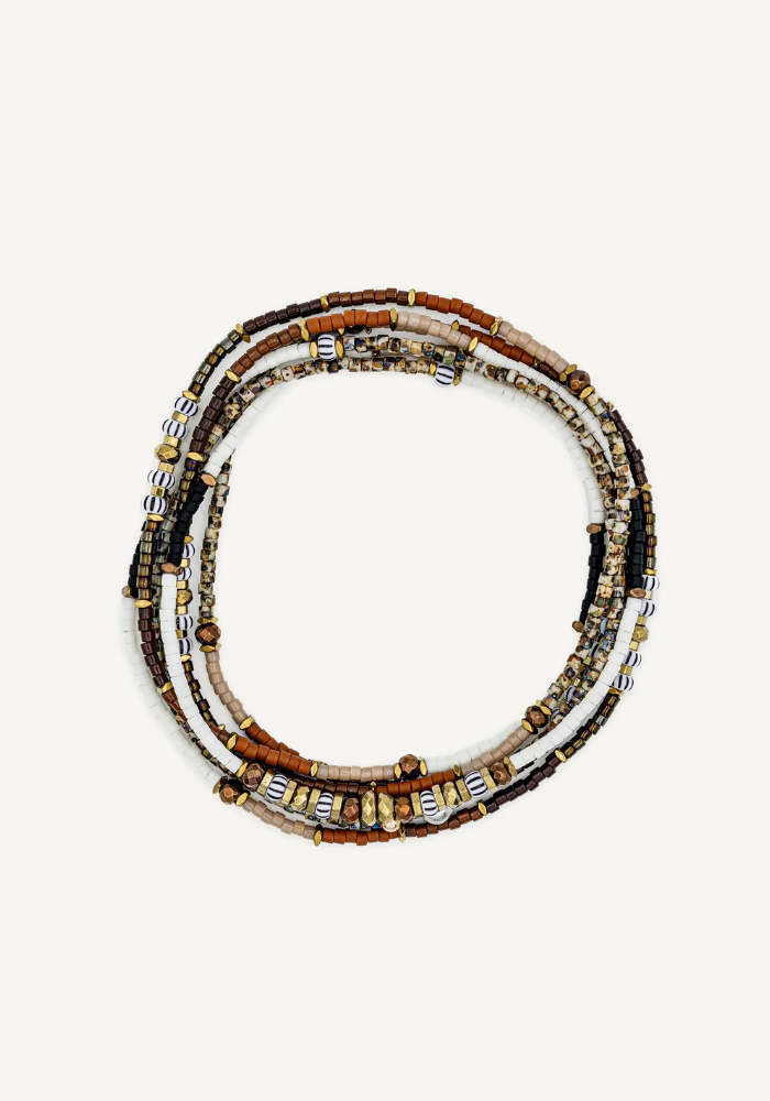 Bracelet 6 Tours ou Sautoir Tiramisu - Têtes Blondes
