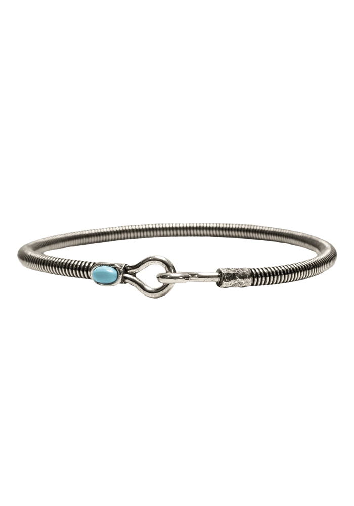 Bracelet Hook En Pierre Naturelle Et En Corde De Basse Turquoise - Sing A Song