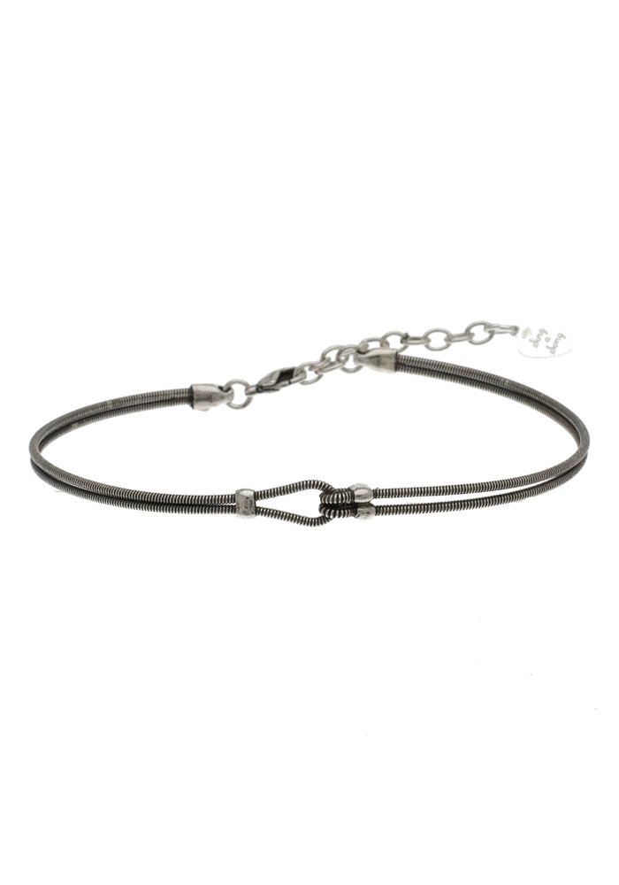 Bracelet Homme Horizontal Double Cordes De Guitare - Sing A Song