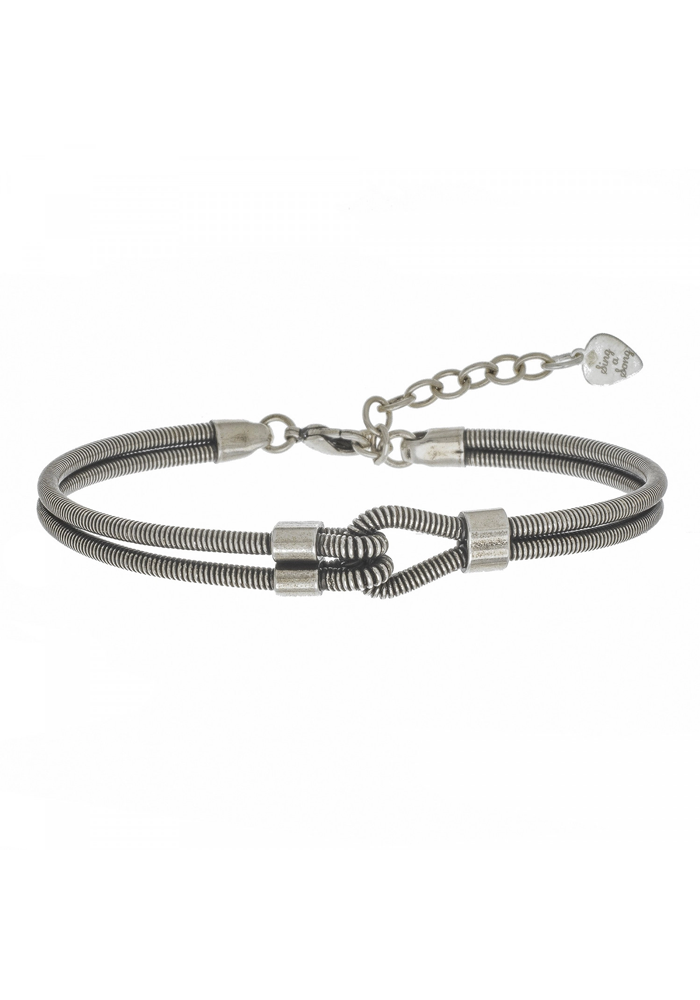 Bracelet Double Corde De Basse Argent Vieilli - Sing A Song