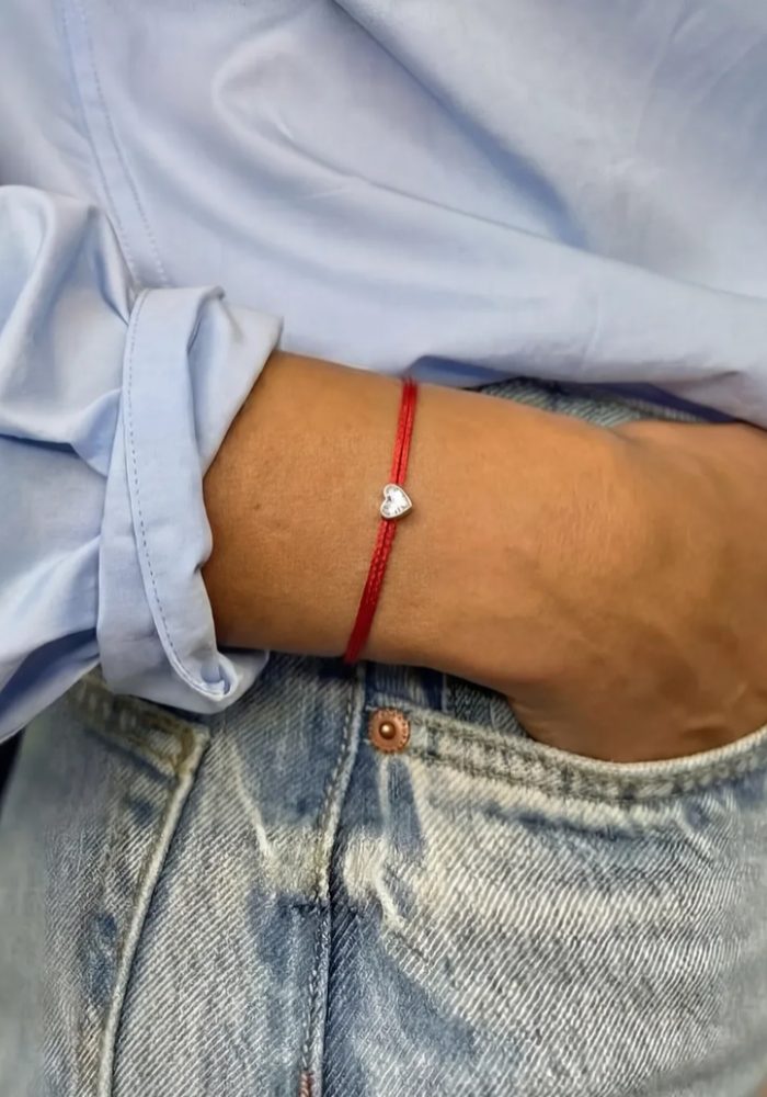 Bracelet Shine Heart Red Argenté - Love Lab