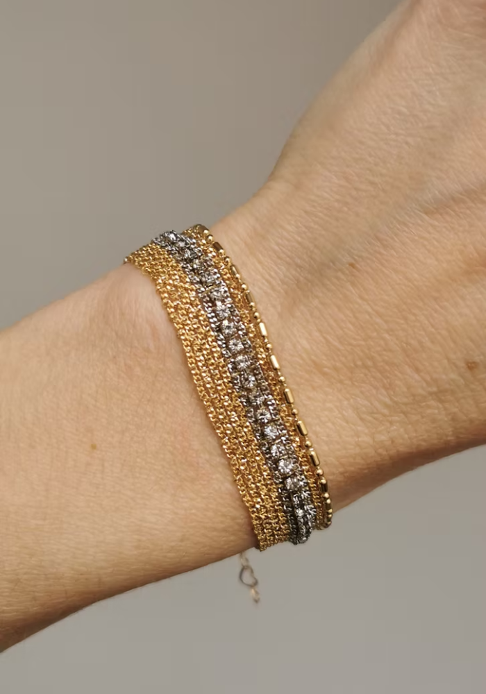 Bracelet Sofia Gold Rhodium - Semi Lunaire