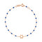 Bracelet Étoile De David Or Rose Et Résines Bleu De Prusse 17cm